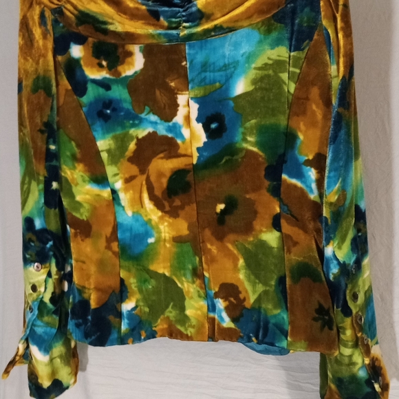 Beautiful Vibrant Multicolor Velvet Jacket size small - Picture 8 of 13